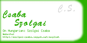 csaba szolgai business card